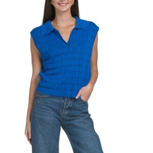 THE BUBBLE Royal Blue Anna Collared Sweater